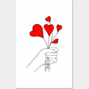 Quirky Heart Bouquet Posters and Art